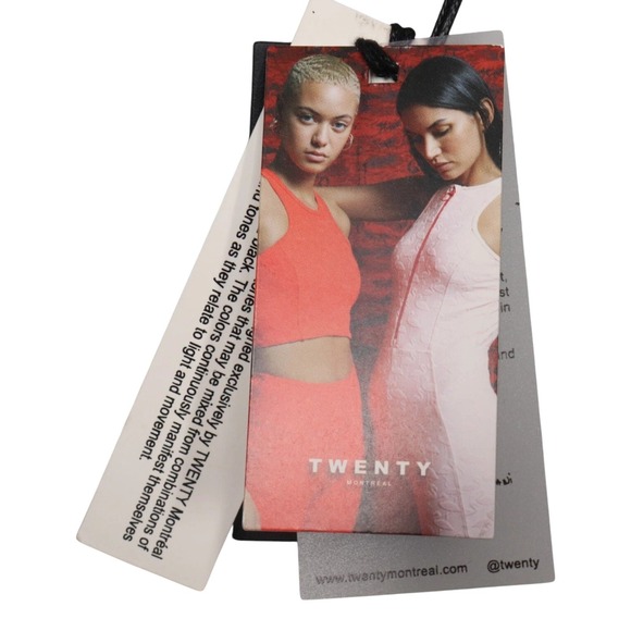 Twenty Montreal Womens Sports Bra Sz M Hot Coral Sky Racerback Shimmer NWT